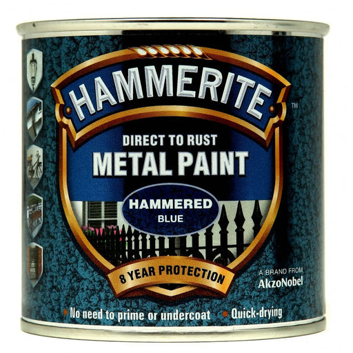 Hammerite Metal Paint Hammered 250ml Blue