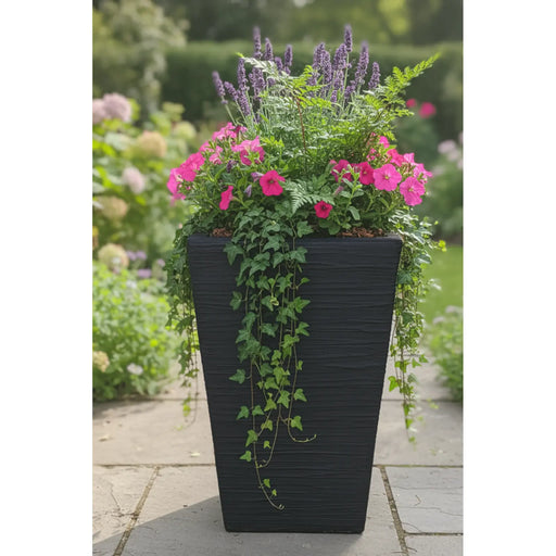 Strata Verona Graphite Tall Tapered Square Planter 30cm