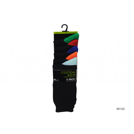 RJM Mens Contrast Heel & Toe Socks Pack 5
