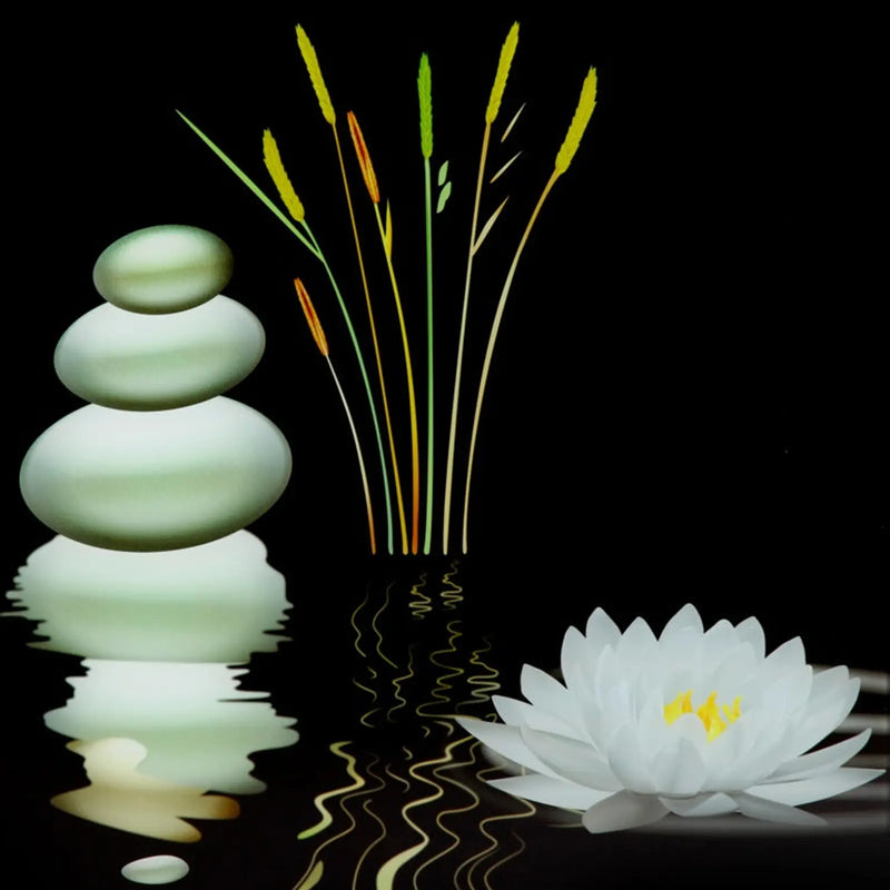SP Glass Splashback 600 x 750mm Water Lily
