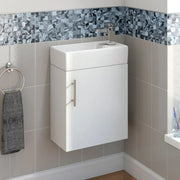 SP Rydal Wall Hung Mini Cabinet & Basin White 410mm