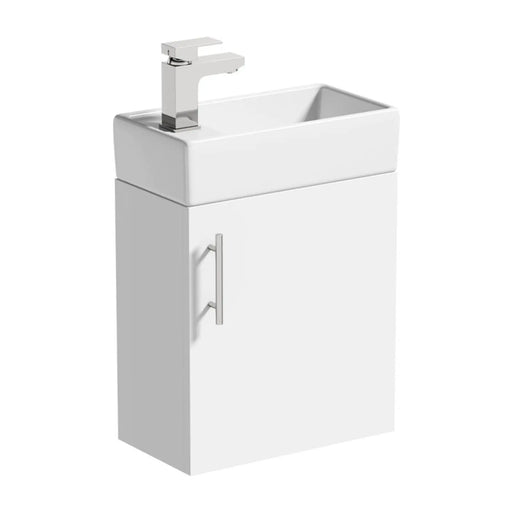 SP Rydal Wall Hung Mini Cabinet & Basin White 410mm