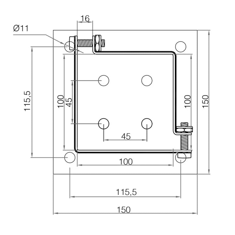 Picardy Bolt-Down & Grip Support 100x100mm