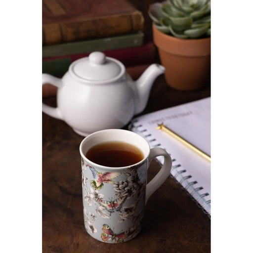 Price & Kensington Hummingbird Floral Mug Duckegg Blue 300ml