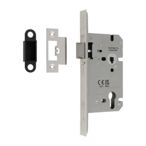 60Mm Din Euro Nightlatch - 72Mm C/C - Square - Satin Stainless Steel