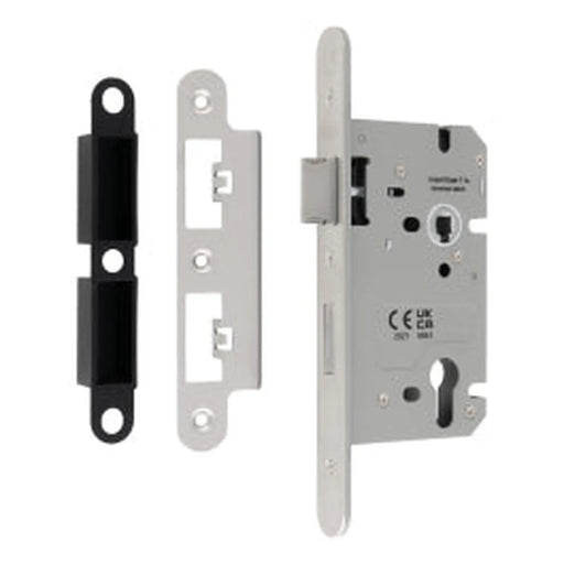 60Mm Din Euro Sashlock - 72Mm C/C - Radius - Satin Stainless Steel