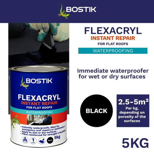 Bostik Flexacryl Instant Repair 5kg Black