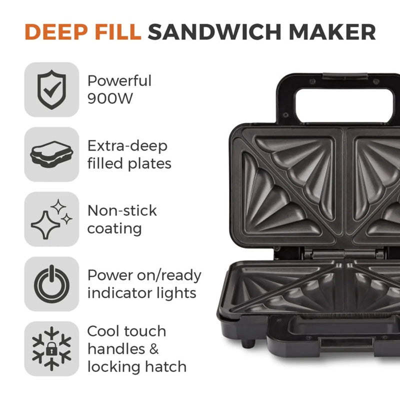 Tower Deep Fill Sandwich Maker 900w