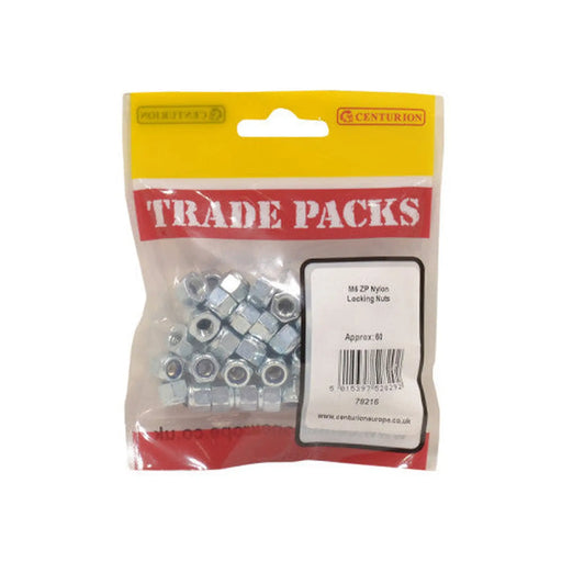 Nylon Locking Nuts - Zinc Plated - M6 - (60 PK)