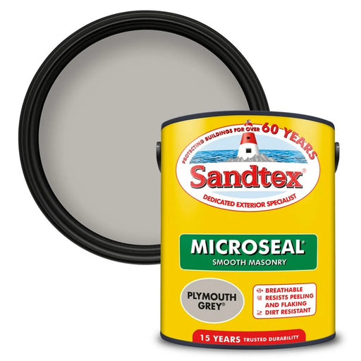 Sandtex Smooth Masonry Paint 5L Plymouth Grey