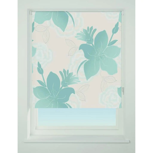 Universal Pattern Blackout Roller Blind Teal 180cm