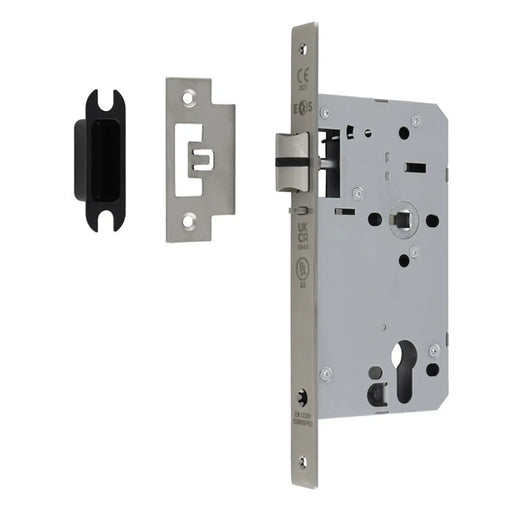 60Mm Din Euro Nightlatch - 72Mm C/C - Square - Satin Stainless Steel