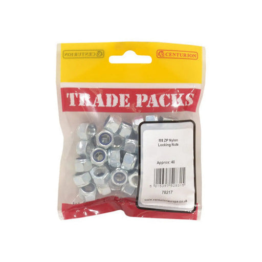 Nylon Locking Nuts - Zinc Plated - M8 - (40 PK)