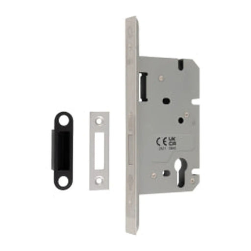 60Mm Din Euro Deadlock - Square - Satin Stainless Steel