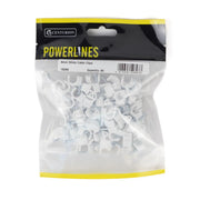 Round Cable Clips - White - 8mm - (80 PK)