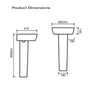 SP Eco Edge Pedestal W: 190mm H: 735mm D: 155mm