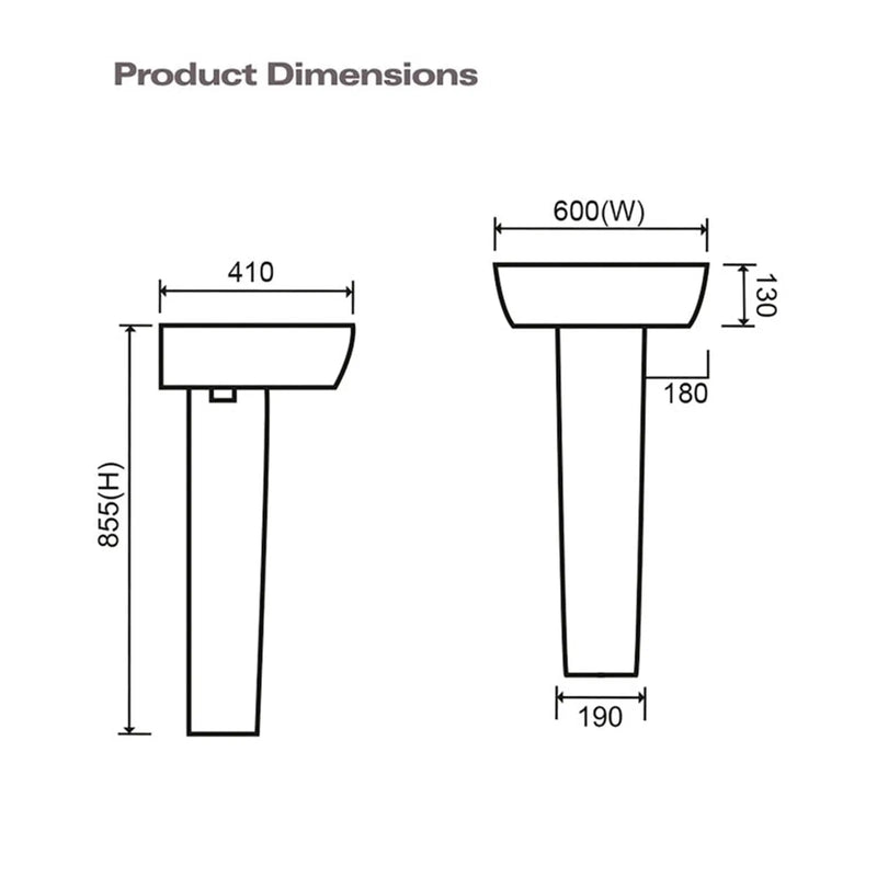 SP Eco Edge Pedestal W: 190mm H: 735mm D: 155mm