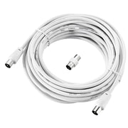 Masterplug Coaxial Cable With Femail To Female Coupler 10m White