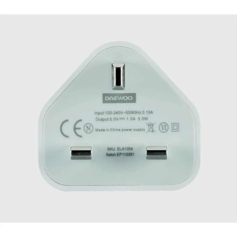 Daewoo Single USB Mains Charger 1a