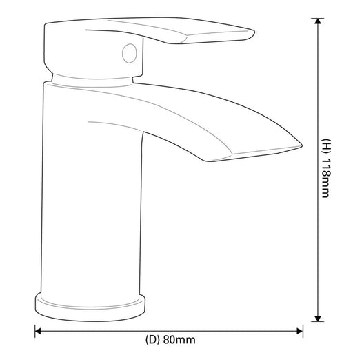 SP Aero Curve Cloakroom Basin Mixer Tap H: 118mm D: 80mm