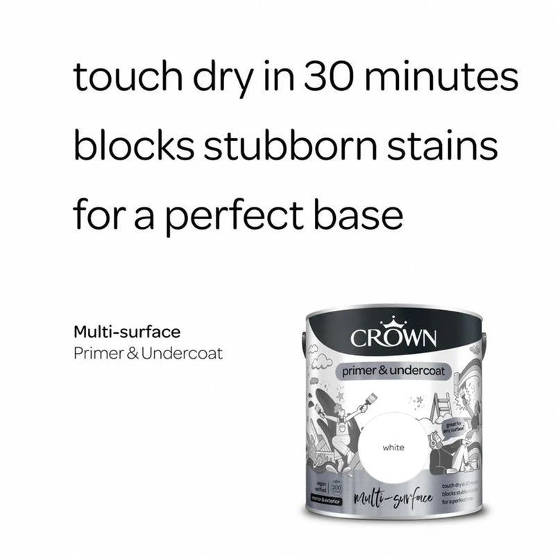 Crown Multi Surface Primer & Undercoat 2.5L White