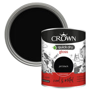 Crown Wood & Metal Quick Dry Gloss 750ml Jet Black
