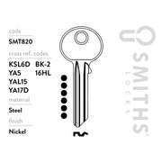 Smiths Locks Yale 6 Pin Cylinder Key Blank Pack 10