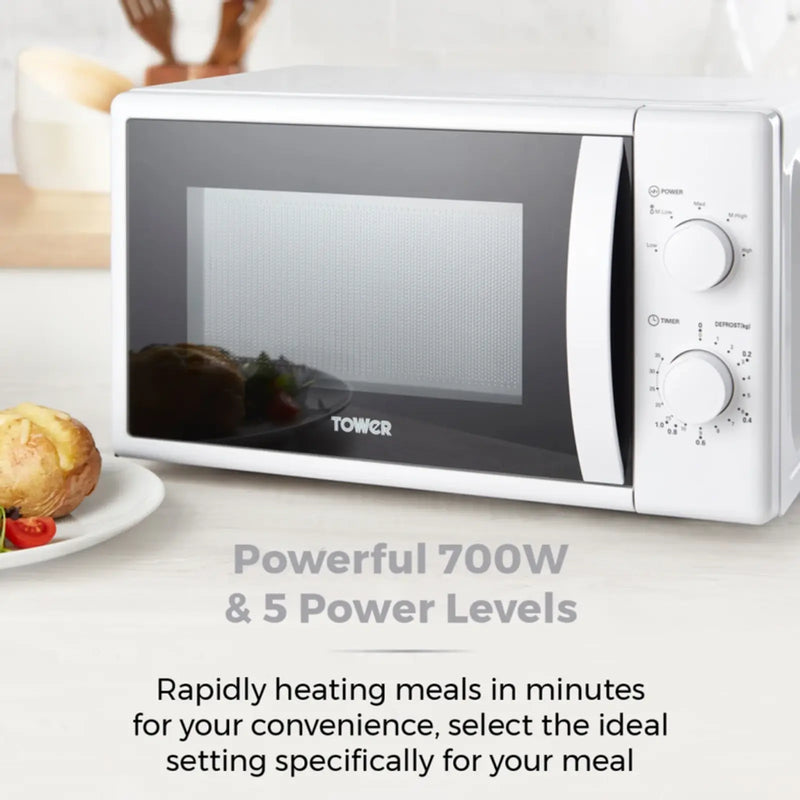 Tower 20L Manual Microwave 700w White