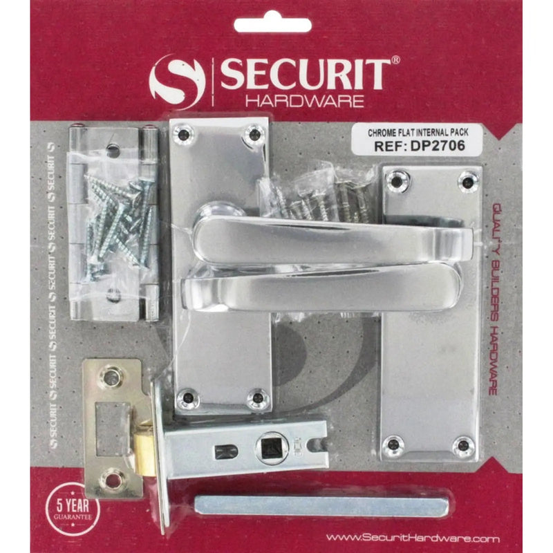 Securit Flat Internal Handle Pack Chrome