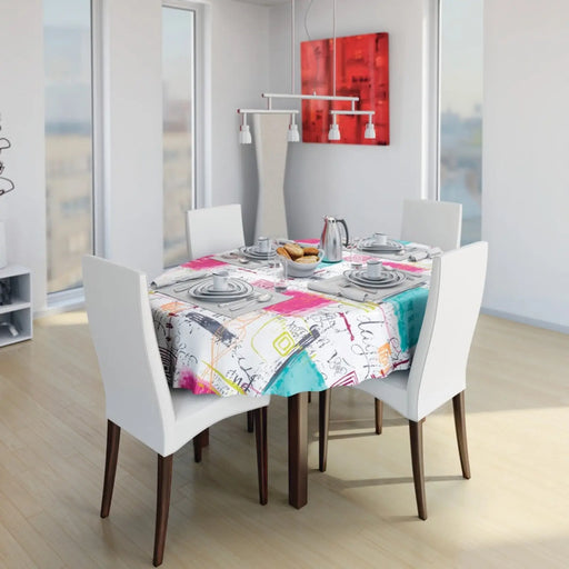 d-c-fix® Manhattan Tablecloth - Lesley Turquoise & Pink 20m Roll x 140cm