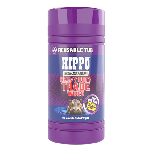 Hippo Heavy Duty Trade Wipes Reusable Tub Pack of 80