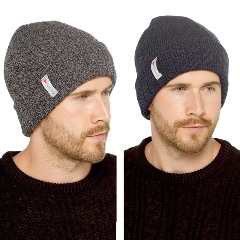 RJM Mens Twist Yarn Thinsulate Beanie Hat