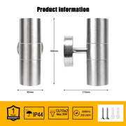 Extrastar Outdoor Up & Down Double Wall Light Steel