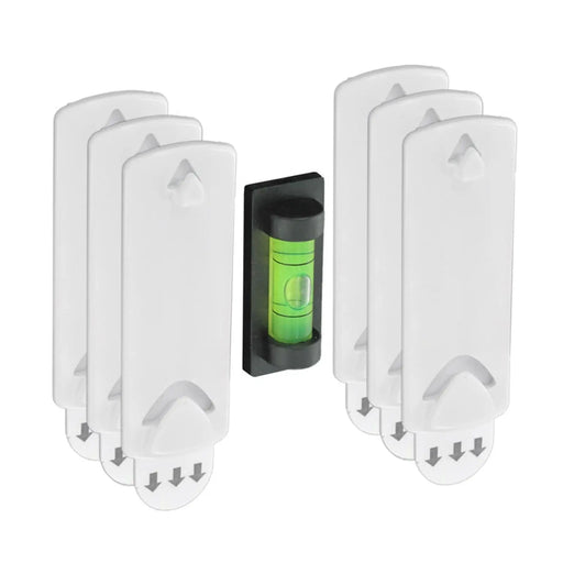 Securit Removable Picture Hook White With Spirit Level Pack 6