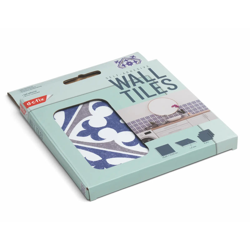 d-c-fix® Self Adhesive Wall Tile Nadia Blue 15cm x 15cm / Pack Of 6