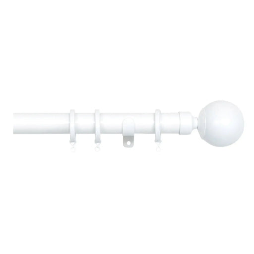 Jones Interiors Cosmos 28mm Metal Curtain Pole Kit White 240cm