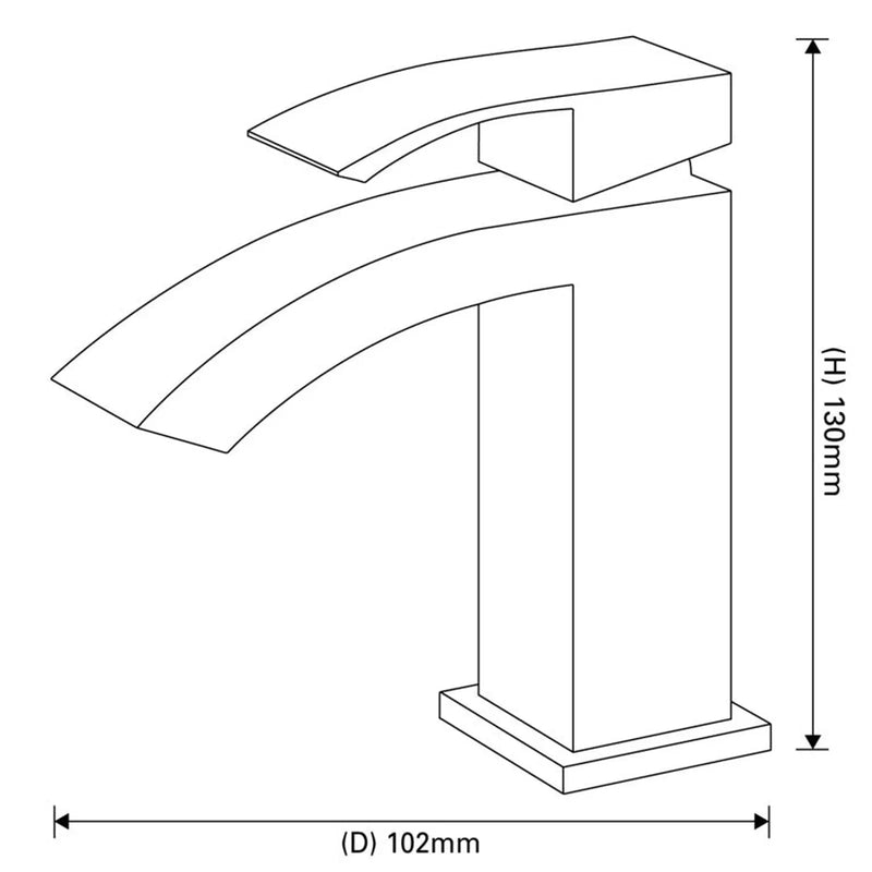 SP Aero Cloakroom Basin Mixer Tap H: 130mm D: 102mm