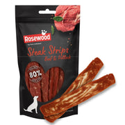 ROSEWOOD Steak Strips Beef & Pollock Dog Treats 100g