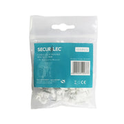 Securlec Cable Clips Round Pack of 100 3.5mm - White