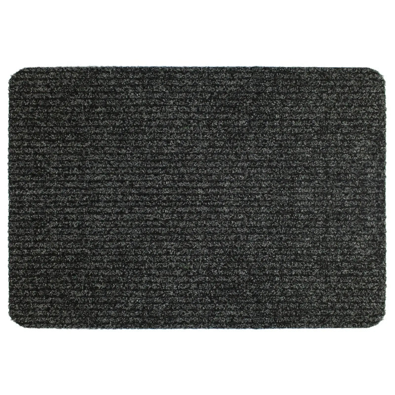 JVL Ribbed Indoor Doormat 50 x 80cm Anthracite