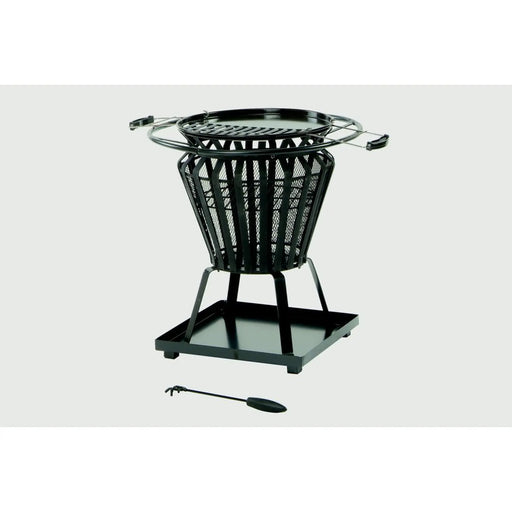 Lifestyle Signa Steel Basket With Fire Pit BBQ Black steel basket frame work