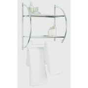 Croydex Wall Mounted Curved Shelf/Towel Rack Mild Steel/Chrome finish
