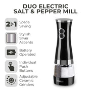 Tower Duo Electric Salt/Pepper Mill Black