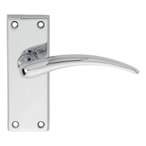 Wing Lever On Backplate - Latch - Polished Chrome