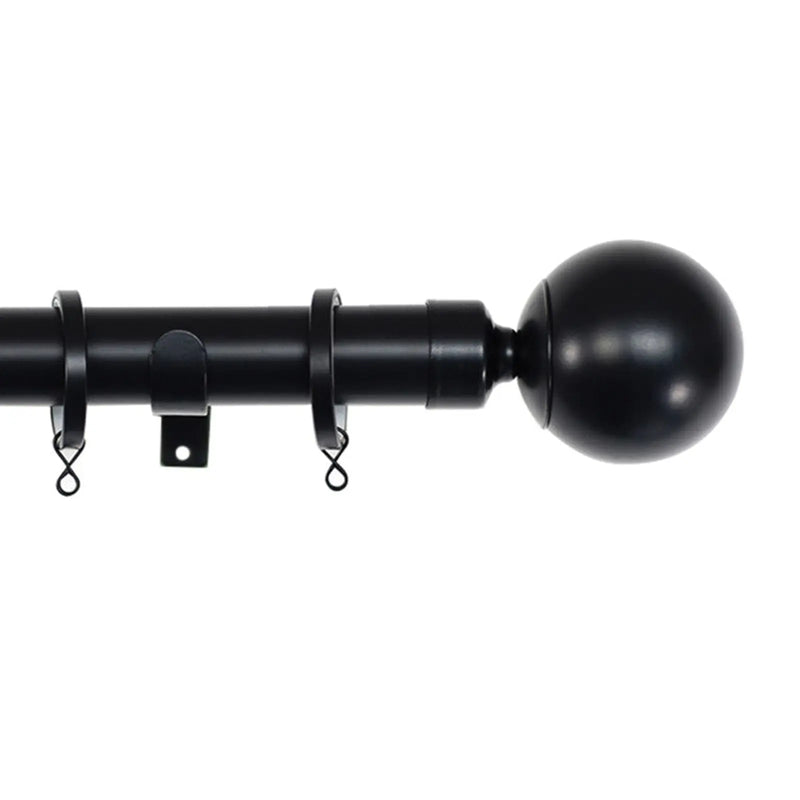 Jones Interiors Cosmos 28mm Metal Curtain Pole Kit Matt Black 150cm