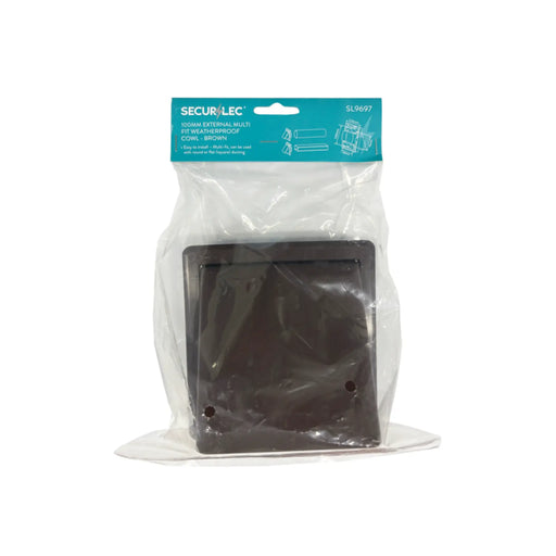 Securlec External Multi Fit Weatherproof Cowl Brown 100mm 4"