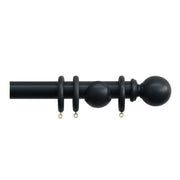 Jones Interiors Shore 35mm Wood Curtain Pole Kit Black 240cm