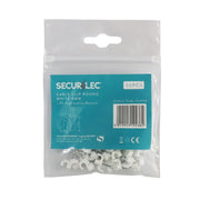 Securlec Cable Clip Round White 4mm 50 Piece