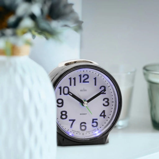 Acctim Eden Sweep Alarm Clock Pearl Black