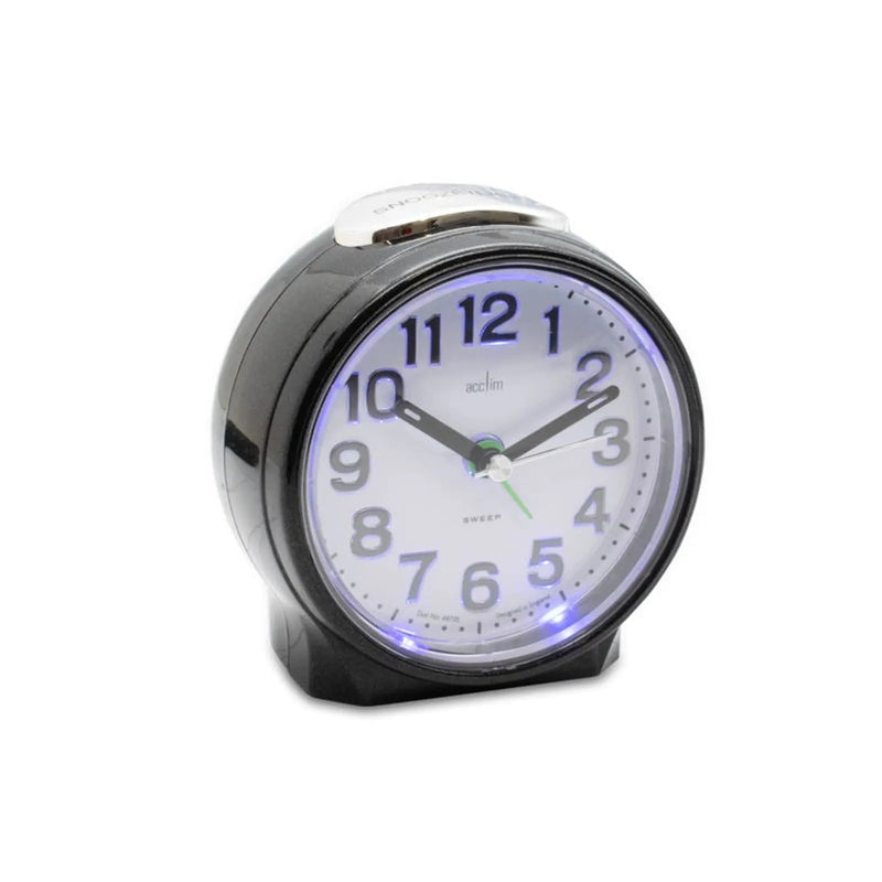 Acctim Eden Sweep Alarm Clock Pearl Black